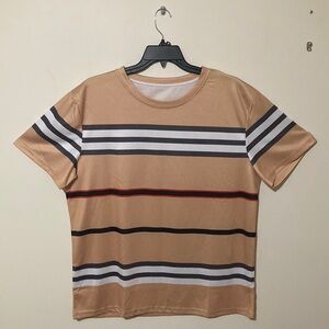 Men's Striped Tan T-Shirt